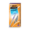 BIC Round Stic Grip Xtra Comfort Ballpoint Pen, Easy-Glide, Stick, Medium 1.2 mm, Purple Ink, Gray/Purple Barrel, Dozen