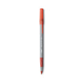 BIC Round Stic Grip Xtra Comfort Ballpoint Pen, Easy-Glide, Stick, Medium 1.2 mm, Red Ink, Gray/Red Barrel, Dozen