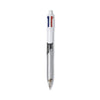 BIC 4-Color 3 + 1 Multi-Color Ballpoint Pen/Pencil, Retractable, 1 mm Pen/0.7 mm Pencil, Black/Blue/Red Ink, Gray/White Barrel