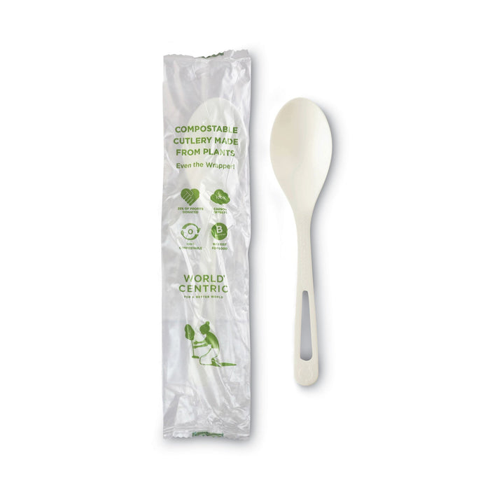 World Centric TPLA Compostable Cutlery, Spoon, 6", White, 750/Carton