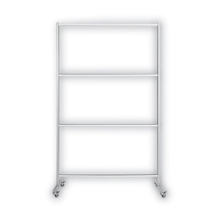 MasterVision Protector Series Mobile Glass Panel Divider, 49 x 22 x 69, Clear/Aluminum
