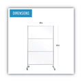 MasterVision Protector Series Mobile Glass Panel Divider, 49 x 22 x 69, Clear/Aluminum