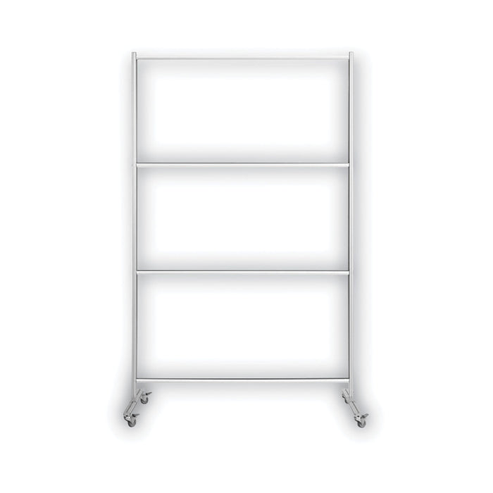 MasterVision Protector Series Mobile Glass Panel Divider, 49 x 22 x 81, Clear/Aluminum