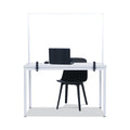 MasterVision Protector Series Glass Aluminum Desktop Divider, 47.2 x 0.16 x 35.4, Clear