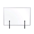 MasterVision Protector Series Glass Aluminum Desktop Divider, 40.9 x 0.16 x 27.6, Clear