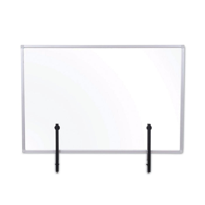 MasterVision Protector Series Glass Aluminum Desktop Divider, 40.9 x 0.16 x 27.6, Clear