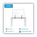 MasterVision Protector Series Glass Aluminum Desktop Divider, 40.9 x 0.16 x 27.6, Clear