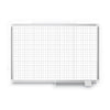 MasterVision Grid Planning Board, 1" Grid, 72 x 48, White/Silver
