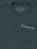 Chevy Corvette C1 Front and Back Print T-Shirt - Navy Heather by Tee Luv