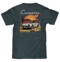Chevy Corvette C1 Front and Back Print T-Shirt - Navy Heather by Tee Luv