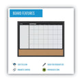MasterVision 3-In-1 Combo Planner, 24.21" x 17.72", White, MDF Frame