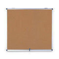 MasterVision Slim-Line Enclosed Cork Bulletin Board, 47 x 38, Aluminum Case