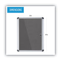 MasterVision Slim-Line Enclosed Fabric Bulletin Board, 28 x 38, Aluminum Case