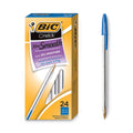 BIC Cristal Xtra Smooth Ballpoint Pen Value Pack, Stick, Medium 1 mm, Blue Ink, Clear Barrel, 24/Pack