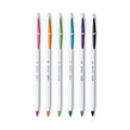 BIC Cristal Up Ballpoint Pen, Stick, Medium 1.2 mm, Assorted Ink Colors, White Barrel, 6/Pack