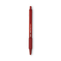 BIC Soft Feel Ballpoint Pen, Retractable, Medium 1 mm, Red Ink, Red Barrel, Dozen