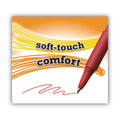 BIC Soft Feel Ballpoint Pen, Retractable, Medium 1 mm, Red Ink, Red Barrel, Dozen