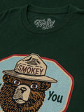 Smokey Bear Only You Can Prevent Wildfires T-Shirt - Forest Green by Tee Luv