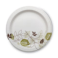 Dixie Pathways Soak Proof Shield Heavyweight Paper Plates, 10.13" dia, Green/Burgundy, 125/Pack