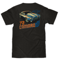 Faded Chevrolet 72 Camaro Front and Back Print T-Shirt - Vintage Black by Tee Luv