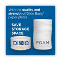 Dixie Paper Dinnerware, Plates, White, 8.5" dia, 125/Pack, 4/Carton