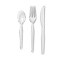 Dixie Cutlery Keeper Tray with Clear Plastic Utensils: 600 Forks, 600 Knives, 600 Spoons