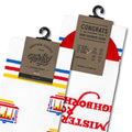 Mister Rogers Neighborhood Trolley Socks - White/Red/Yellow/Blue by Tee Luv