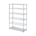 Alera NSF Certified 6-Shelf Wire Shelving Kit, 48w x 18d x 72h, Silver