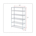 Alera NSF Certified 6-Shelf Wire Shelving Kit, 48w x 18d x 72h, Silver
