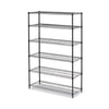 Alera NSF Certified 6-Shelf Wire Shelving Kit, 48w x 18d x 72h, Black Anthracite