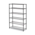 Alera NSF Certified 6-Shelf Wire Shelving Kit, 48w x 18d x 72h, Black Anthracite