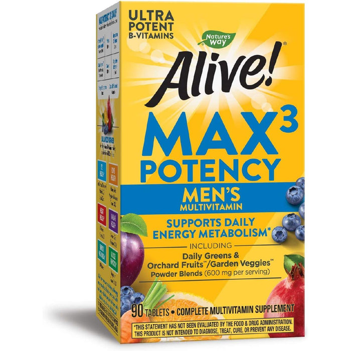 Nature's Way Alive! Max 3 Potency Multivitamin, Men’s 90 Tablets by Pasteur Pharmacy