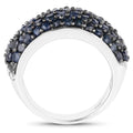 3.28 Carat Genuine Blue Sapphire and White Topaz .925 Sterling Silver Ring by Bids.com
