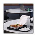 Boardwalk Bagasse Food Containers, Hinged-Lid, 3-Compartment 9 x 9 x 3.19, White, Sugarcane, 100/Sleeve, 2 Sleeves/Carton