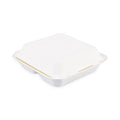 Boardwalk Bagasse Food Containers, Hinged-Lid, 3-Compartment 9 x 9 x 3.19, White, Sugarcane, 100/Sleeve, 2 Sleeves/Carton