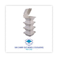 Boardwalk Bagasse Food Containers, Hinged-Lid, 1-Compartment 6 x 6 x 3.19, White, Sugarcane, 125/Sleeve, 4 Sleeves/Carton