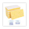 Boardwalk Scrubbing Sponge, Light Duty, 3.6 x 6.1, 0.7" Thick, Yellow/White, Individually Wrapped, 20/Carton