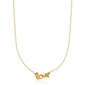 14k Yellow Gold Script LOVE Necklace by Bids.com