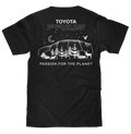 Toyota Prius Passion for the Planet Front and Back Print T-Shirt - Black by Tee Luv