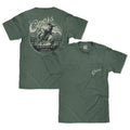 Coors Banquet Beer Rodeo Horse Front Pocket Tee T-Shirt - Cypress Green by Tee Luv