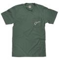 Coors Banquet Beer Rodeo Horse Front Pocket Tee T-Shirt - Cypress Green by Tee Luv