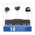 Swingline 10-Sheet Desktop Light-Duty Two- to Three-Hole Adjustable Punch, 9/32" Holes, Black