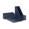 U Brands Four-Piece Desk Organization Kit, Magazine Holder/Paper Tray/Pencil Cup/Storage Bin, Chipboard, Navy