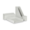 U Brands Four-Piece Desk Organization Kit, Magazine Holder/Paper Tray/Pencil Cup/Storage Bin, Chipboard, Gray