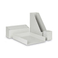 U Brands Four-Piece Desk Organization Kit, Magazine Holder/Paper Tray/Pencil Cup/Storage Bin, Chipboard, Gray
