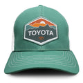 Toyota Car Emblem Mesh Back Baseball Hat - Turquoise/White by Tee Luv
