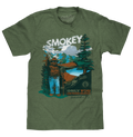 Smokey Bear Only You Can Prevent Wildfires Retro Graphic T-Shirt - Canyon Green by Tee Luv
