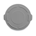 Rubbermaid Round Flat Top Lid, for 55 gal Round BRUTE Containers, 26.75" Diameter, Gray
