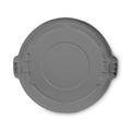 Rubbermaid Round Flat Top Lid, for 55 gal Round BRUTE Containers, 26.75" Diameter, Gray