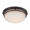 World Imports 13.25 in. Oil Rubbed Bronze LED Flushmount with Frosted Glass by Vanessa Jane